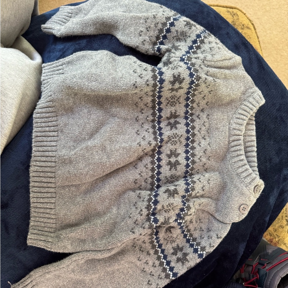 Cozy Gray and Blue Fair Isle Sweater for Kids